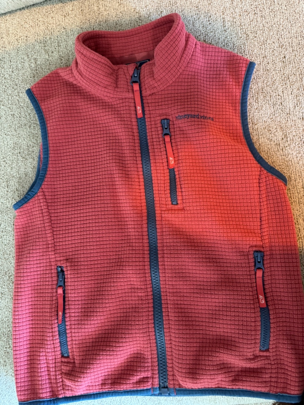 Vineyard vines pink blue vest size 6 kids American flag